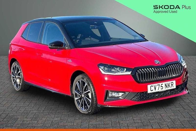 Used Skoda Fabia Monte Carlo 147 HP (108 kW) 2025 Velvet red metallic black magic pearl effect Hatchback