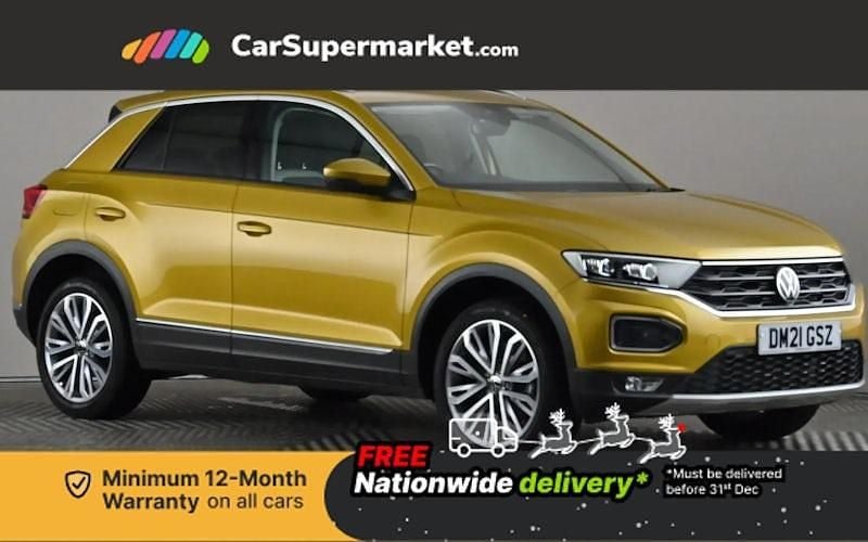 Yellow Used 2021 VW T-Roc SEL SUV | £20,197 (Good price) - Image 1/3
