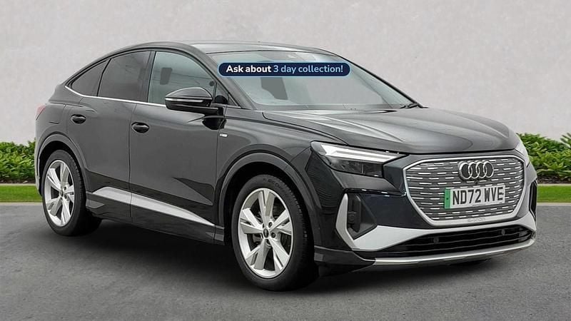 Black Used 2023 Audi Q4 e-tron S-Line SUV | £28,833 - Image 1/4