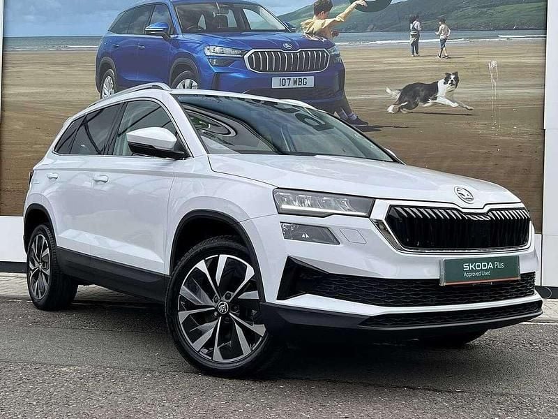 Moon white metallic Used 2022 Skoda Karoq SE L SUV | £21,150 (Fair price) - Image 1/4