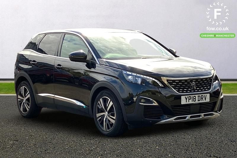 Black Used 2018 Peugeot 3008 GT-line Estate | £12,799 (Good price) - Image 1/3