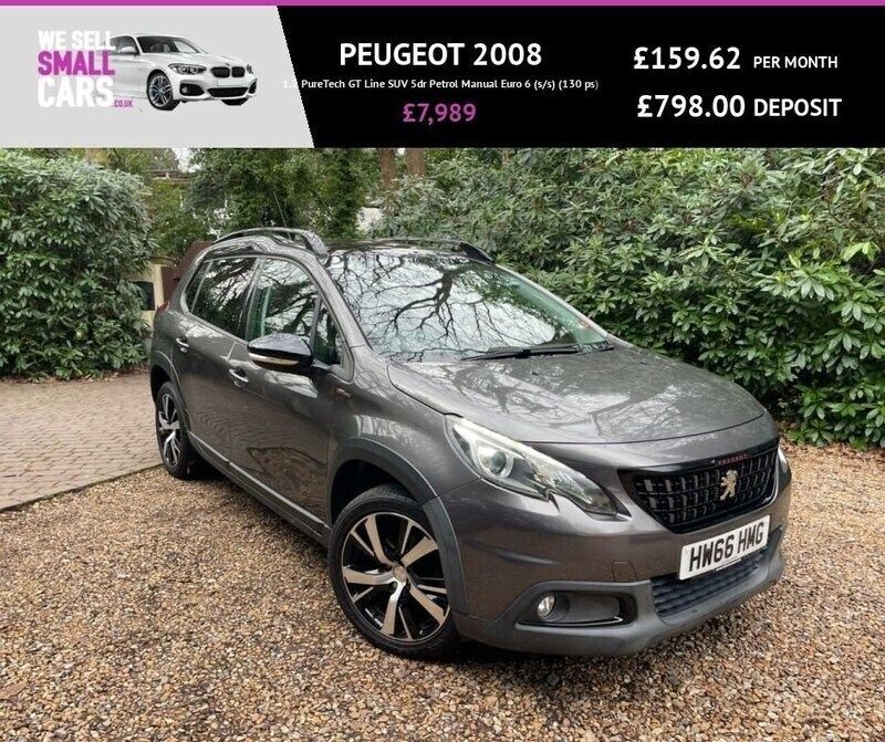 Grey Used 2016 Peugeot 2008 GT-line SUV | £7,989 (Fair price) - Image 1/4