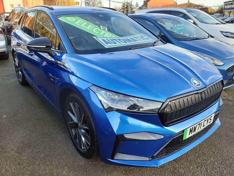 Blue Used 2022 Skoda Enyaq iV SportLine SUV | £17,671 (Fair price) - Image 1/3