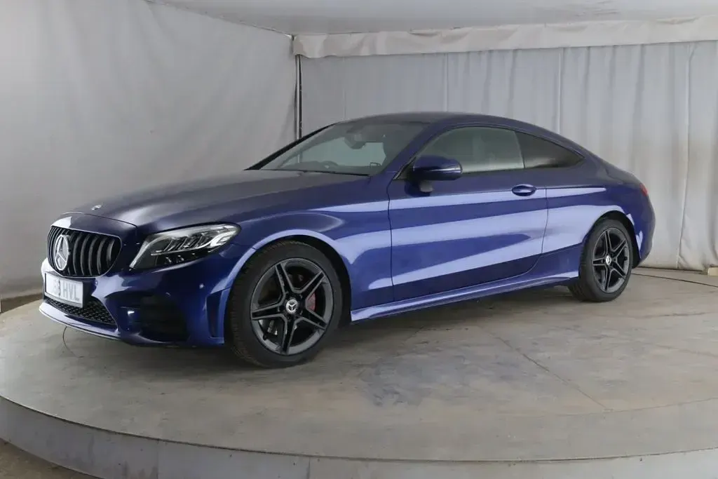 Used Mercedes C220 AMG line 194 HP (142 kW) 2018 Blue Coupe