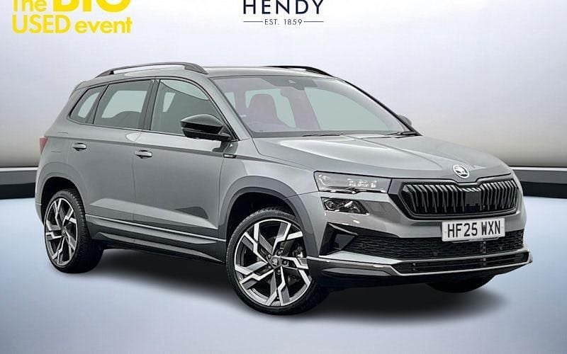 Graphite grey metallic Used 2025 Skoda Karoq SportLine SUV | £30,799 (A bit pricey) - Image 1/4
