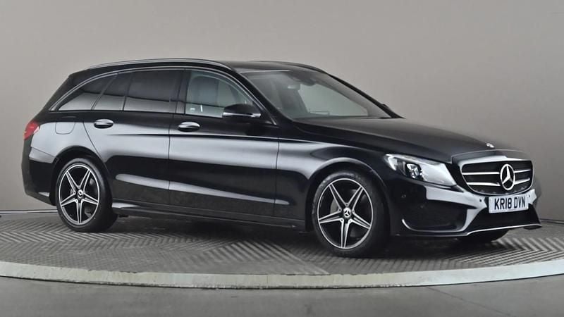 Black Used 2018 Mercedes C250 AMG Line Premium Plus Estate | £19,298 (Fair price) - Image 1/4