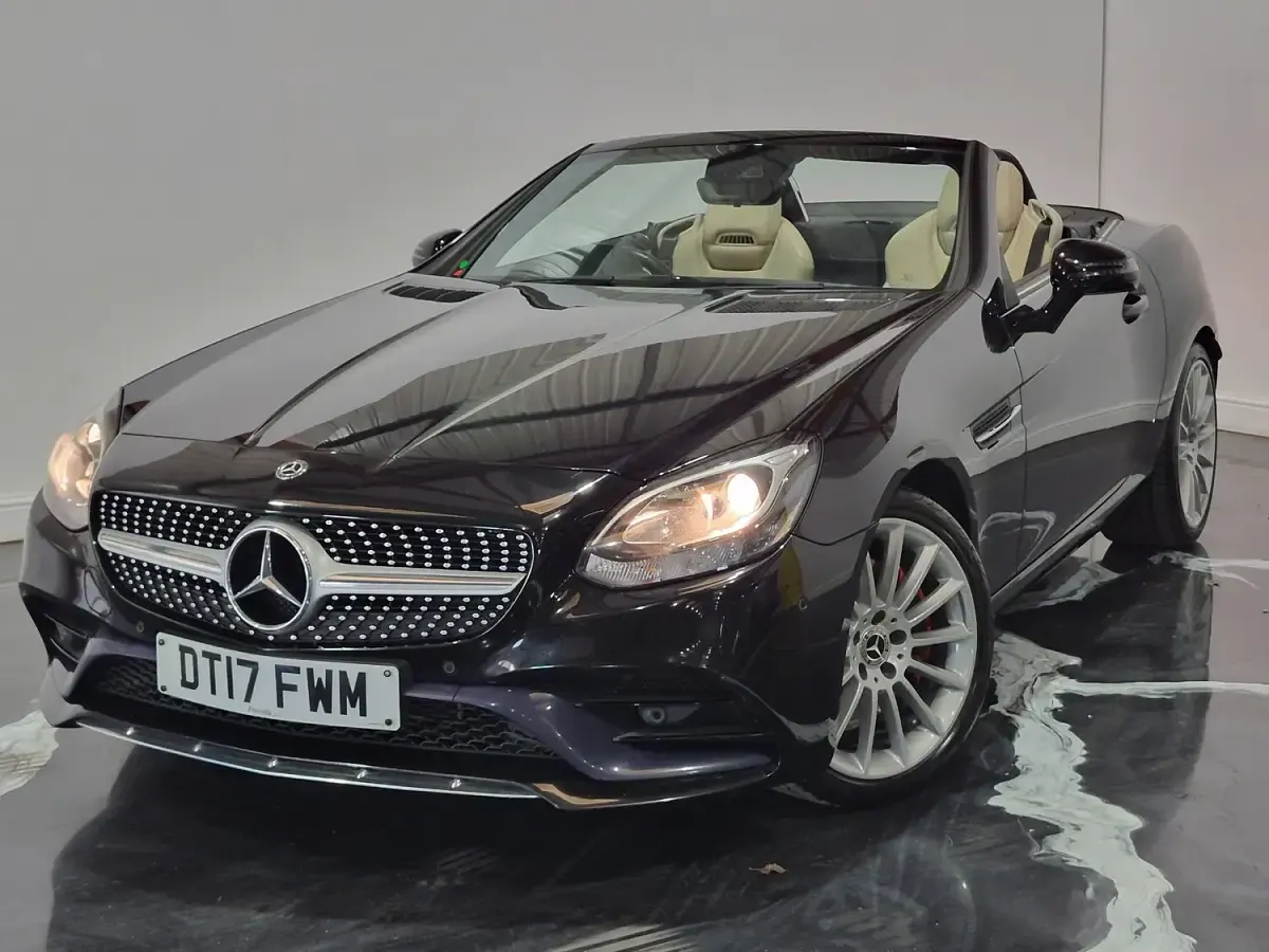 Used Mercedes SLC200 AMG line 184 HP (135 kW) 2017 Black Cabriolet