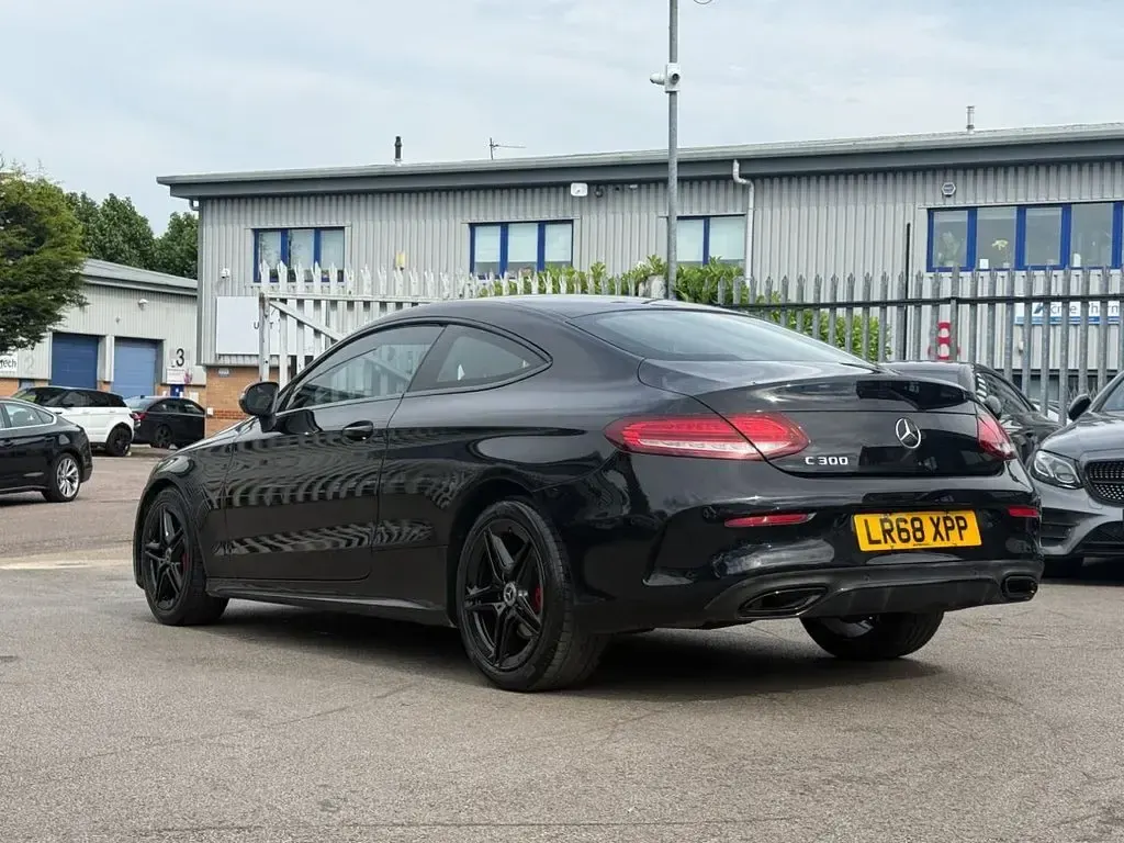 Used Mercedes C300 AMG line 258 HP (189 kW) 2018 Black Coupe