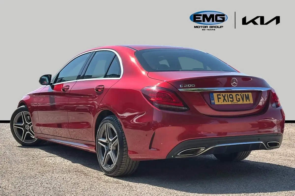 Used Mercedes C200 AMG line 198 HP (145 kW) 2019 Red Sedan