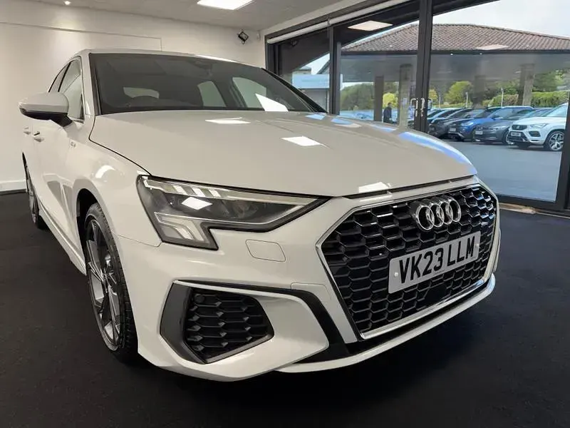 Used Audi A3 Sportback S-Line 110 HP (80 kW) 2023 Glacier white Hatchback
