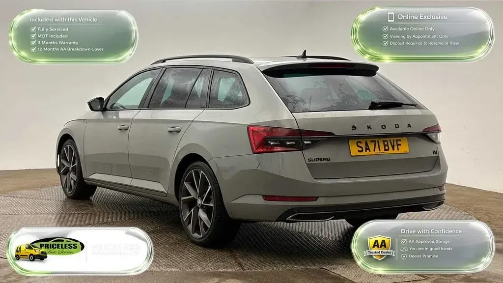 Used Skoda Superb SportlinePlus 218 HP (160 kW) 2021 Grey Estate