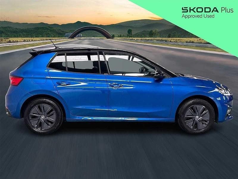 Used Skoda Fabia Colour Edition 85 HP (62 kW) 2025 Race blue metallic black magic pearl effect Hatchback