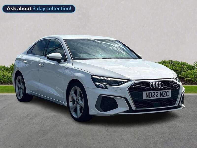 White Used 2022 Audi A3 S-Line Sedan | £23,517 (Fair price) - Image 1/4