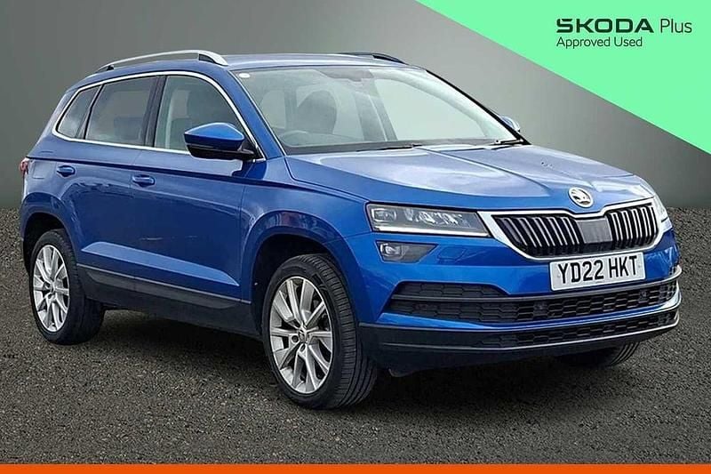 Used Skoda Karoq SE L 110 HP (80 kW) 2022 Race blue metallic SUV