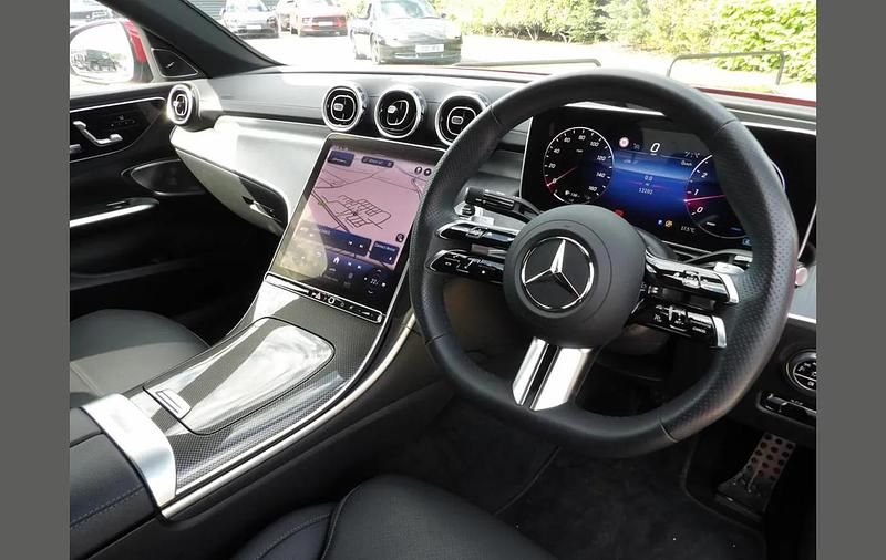 Used Mercedes C300e AMG Line Premium Plus 255 HP (187 kW) 2024 Red Sedan