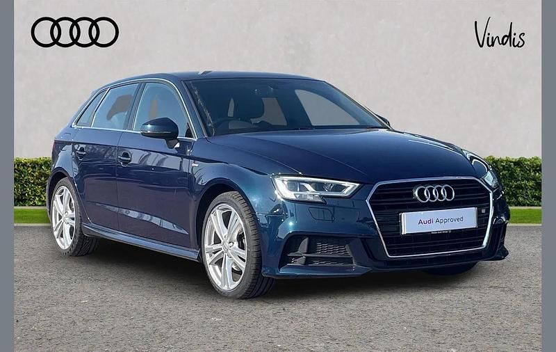 Used Audi A3 S-Line 147 HP (108 kW) 2019 Blue Sedan