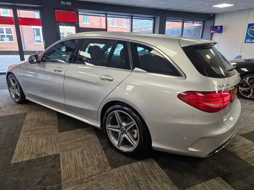 Used Mercedes C220 AMG line 170 HP (125 kW) 2018 Silver Estate