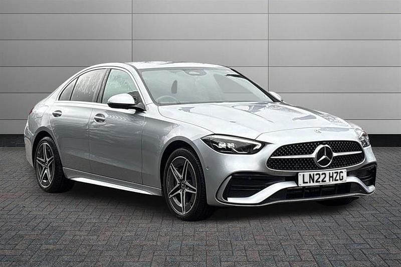 Used Mercedes C300e AMG line 313 HP (230 kW) 2022 High tech silver Sedan