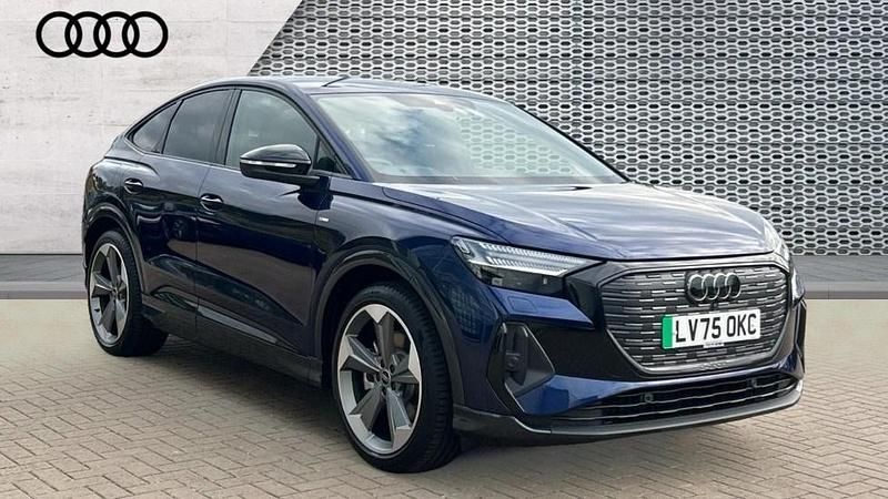 Blue New 2025 Audi Q4 Sportback e-tron Black Edition SUV | £35,903 - Image 1/4