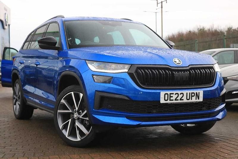 Used Skoda Kodiaq SportLine 150 HP (110 kW) 2022 Race blue metallic SUV