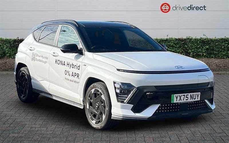 Pearl serenity white New 2025 Hyundai Kona N Line SUV | £37,699 (Expensive) - Image 1/4