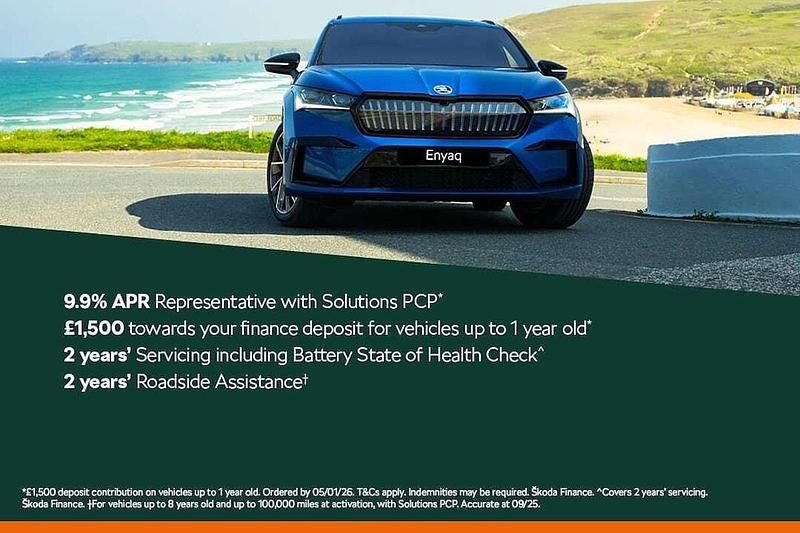 Brilliant silver New 2025 Skoda Enyaq iV SportlinePlus SUV | £43,995 - Image 1/1