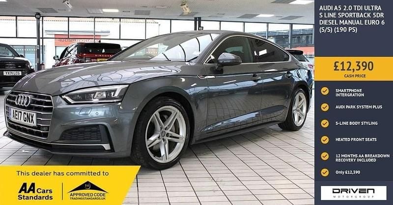 Grey Used 2017 Audi A5 Sportback S-Line Hatchback | £12,390 (Fair price) - Image 1/3