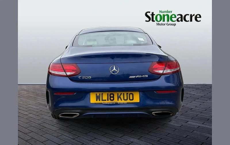 Used Mercedes C200 AMG line 184 HP (135 kW) 2018 Blue Coupe