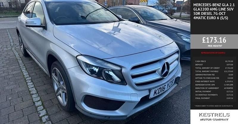 Silver Used 2016 Mercedes GLA220 AMG line SUV | £8,795 (Good price) - Image 1/3