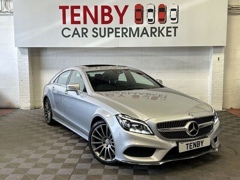 Silver Used 2015 Mercedes CLS220 AMG line Coupe | £13,796 (Fair price) - Image 1/3