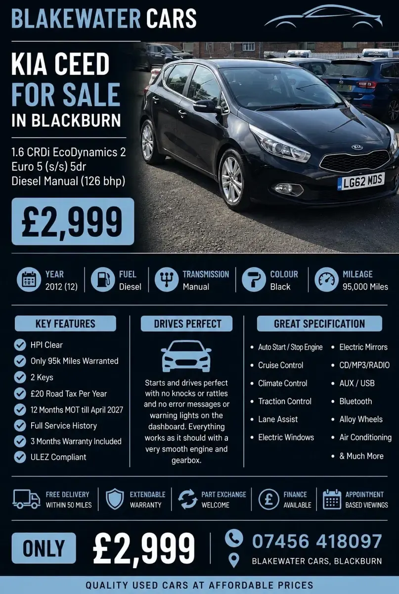 Used Kia Ceed 126 HP (92 kW) 2012 Black Hatchback