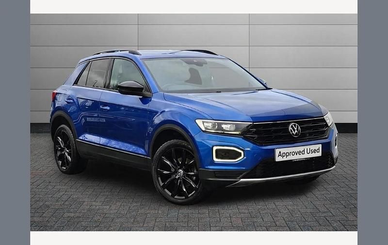 Ravenna blue Used 2021 VW T-Roc Black Edition SUV | £20,195 (Fair price) - Image 1/3