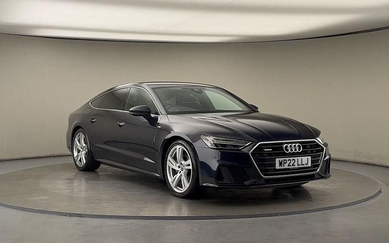 Used Audi A7 Sportback S-Line 204 HP (150 kW) 2022 Firmament blue Hatchback