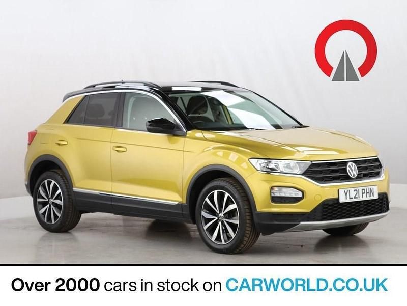 Yellow Used 2021 VW T-Roc Design SUV | £13,764 (Fair price) - Image 1/3