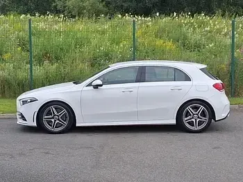 Used Mercedes A250 AMG line 224 HP (164 kW) 2018 White Hatchback