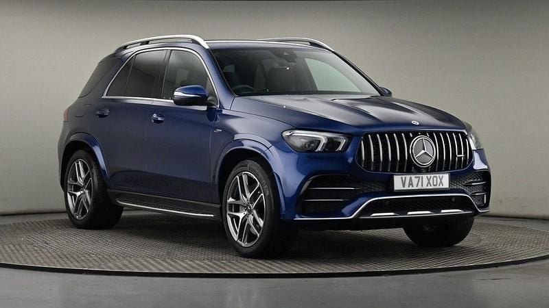 Manufaktur brilliant blue metallic finish Used 2022 Mercedes GLE53 AMG Premium SUV | £46,550 (Fair price) - Image 1/4