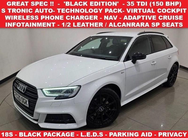 White Used 2020 Audi A3 Sportback Black Edition Hatchback | £15,990 (Fair price) - Image 1/4