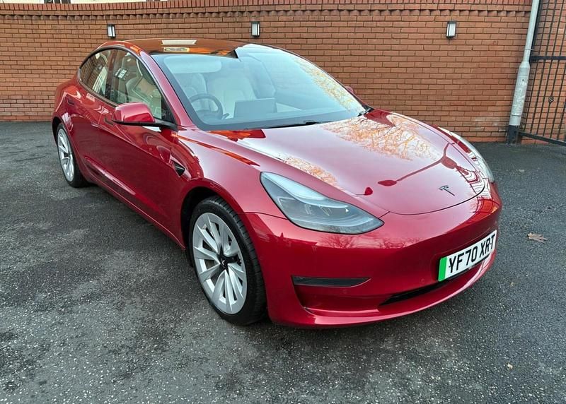 Used Tesla Model 3 Long Range AWD 77 kW (106 HP) 2020 Red Sedan