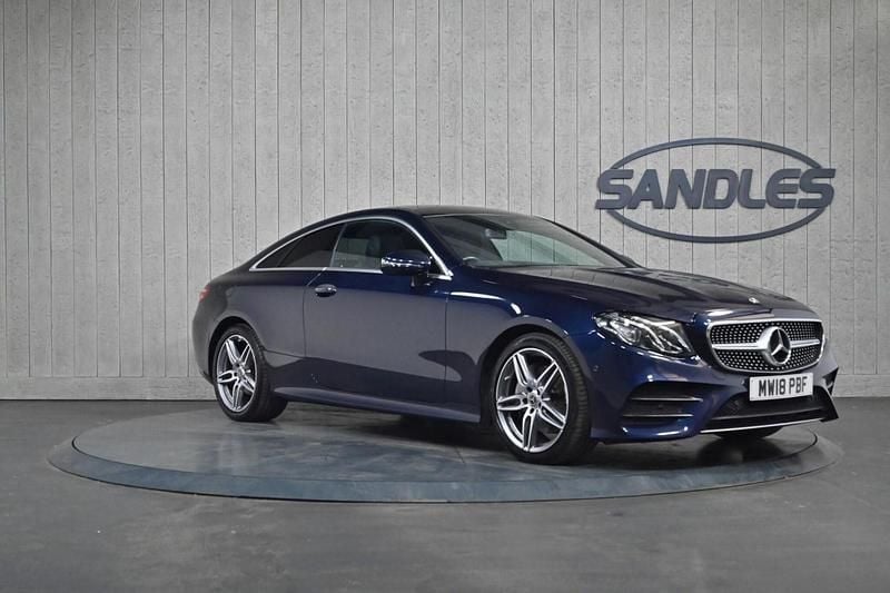 Used Mercedes E220 AMG Line Premium 194 HP (142 kW) 2018 Blue Coupe