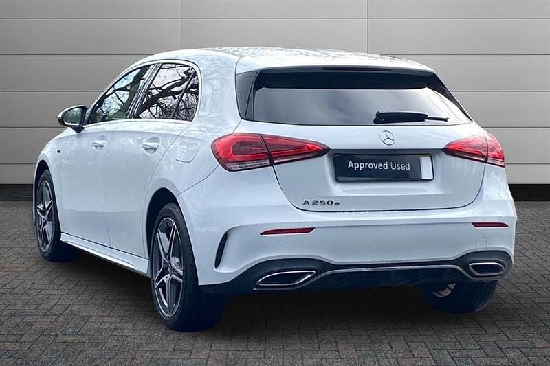 Used Mercedes A250 AMG line 218 HP (160 kW) 2021 White Hatchback
