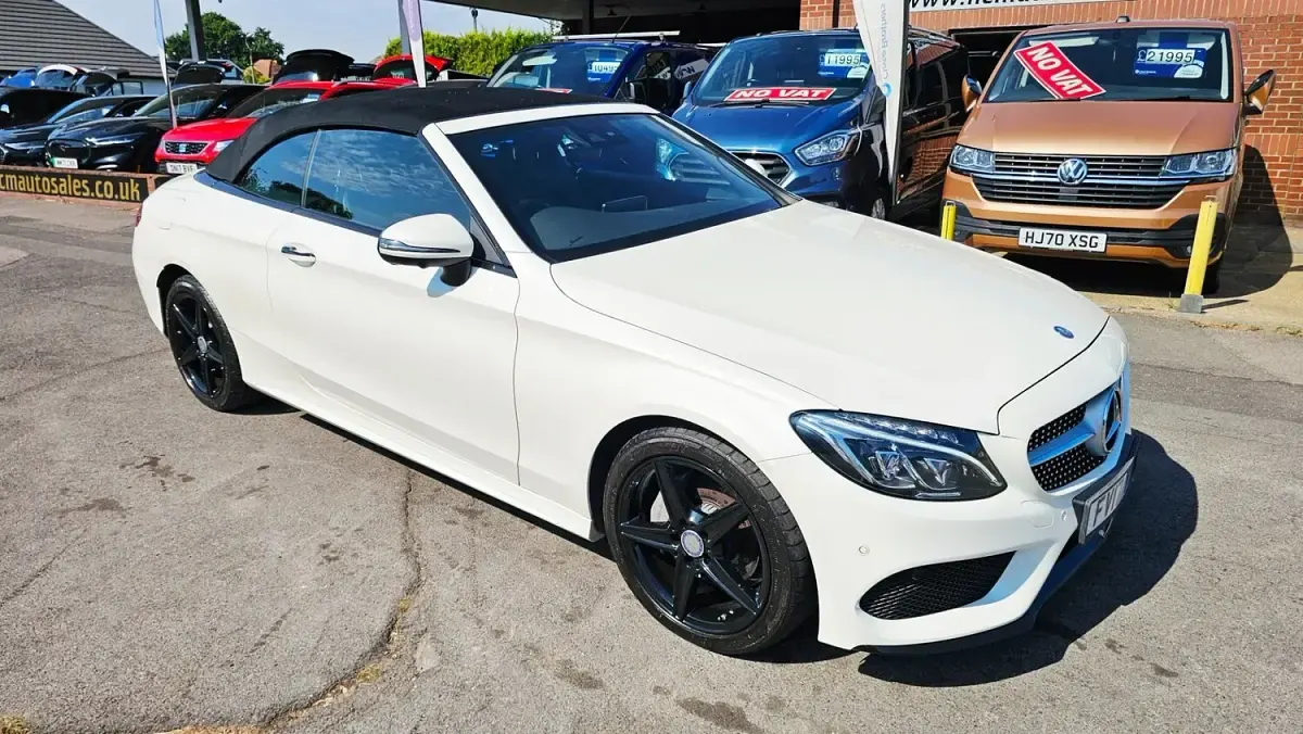 Used Mercedes C220 AMG Line Premium Plus 2017 White Cabriolet