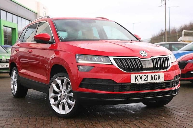 Used Skoda Karoq SE L 147 HP (108 kW) 2021 Velvet red metallic SUV