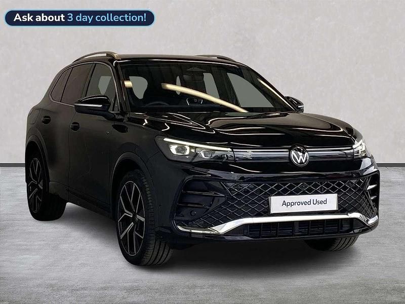 Black Used 2025 VW Tiguan R-line SUV | £37,530 (Expensive) - Image 1/4