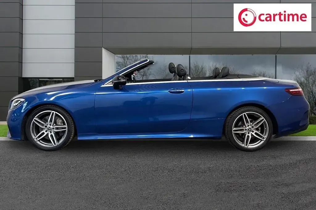 Used Mercedes E300 AMG line 258 HP (189 kW) 2022 Blue Cabriolet