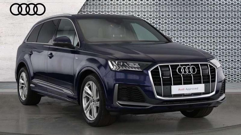 Blue Used 2021 Audi Q7 S-Line SUV | £36,206 (Fair price) - Image 1/4