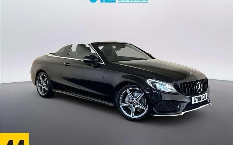 Used Mercedes C220 AMG line 170 HP (125 kW) 2018 Black Cabriolet