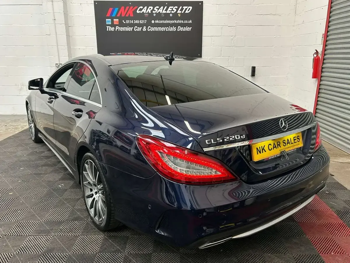 Begagnad Mercedes CLS220 AMG Line Premium 177 HK (130 kW) 2017 Blå Sportkupé
