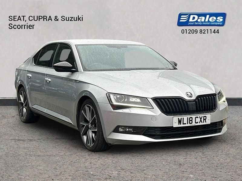 Used Skoda Superb SportLine 190 HP (139 kW) 2018 Silver Hatchback