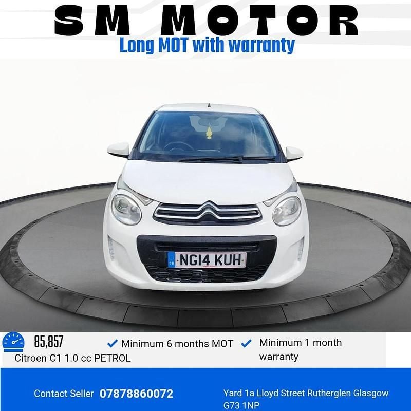 White Used 2014 Citroën C1 Feel Hatchback | £1,999 (Good price) - Image 1/4