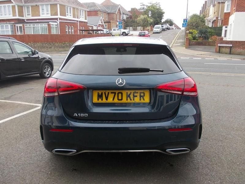 Used Mercedes A180 AMG line 134 HP (98 kW) 2020 Blue Hatchback